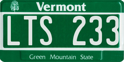 VT license plate LTS233