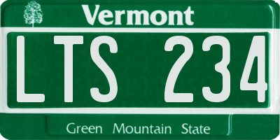 VT license plate LTS234