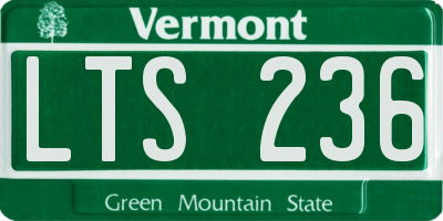VT license plate LTS236