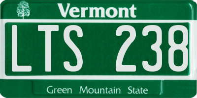 VT license plate LTS238