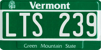 VT license plate LTS239