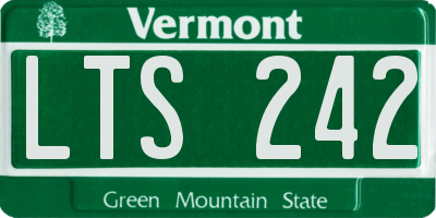 VT license plate LTS242