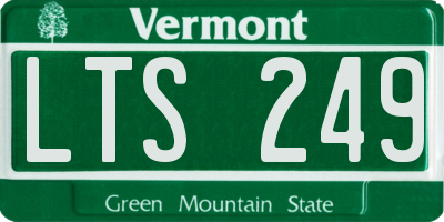 VT license plate LTS249
