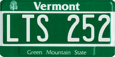 VT license plate LTS252
