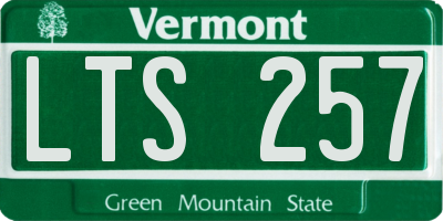 VT license plate LTS257