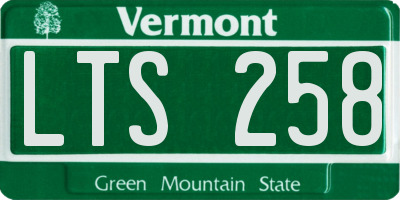 VT license plate LTS258