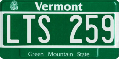 VT license plate LTS259