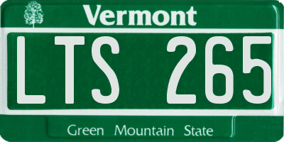 VT license plate LTS265