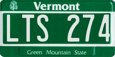 VT license plate LTS274