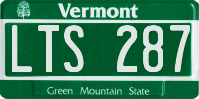 VT license plate LTS287