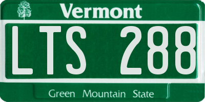 VT license plate LTS288