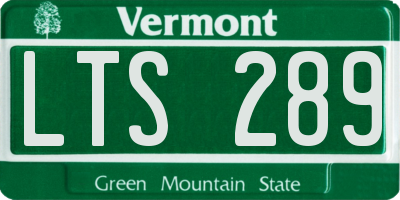 VT license plate LTS289