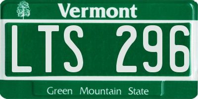 VT license plate LTS296