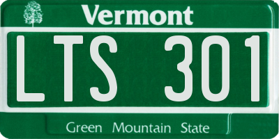 VT license plate LTS301
