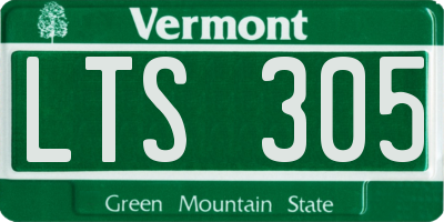 VT license plate LTS305