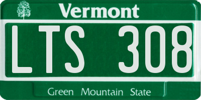 VT license plate LTS308
