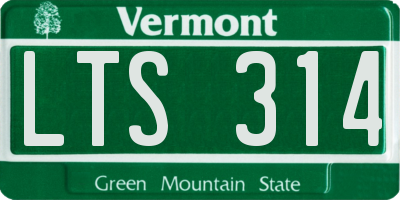 VT license plate LTS314