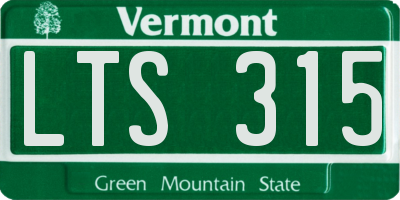 VT license plate LTS315