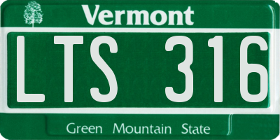 VT license plate LTS316