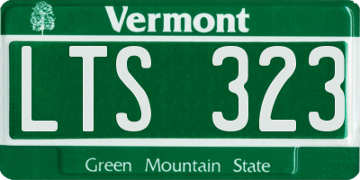 VT license plate LTS323