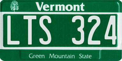 VT license plate LTS324