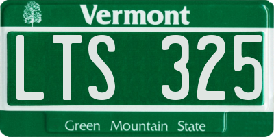 VT license plate LTS325