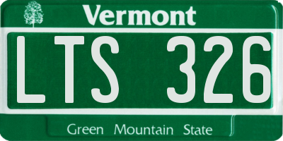 VT license plate LTS326