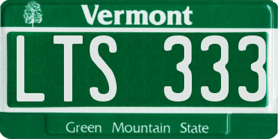 VT license plate LTS333