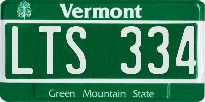 VT license plate LTS334