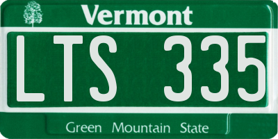 VT license plate LTS335