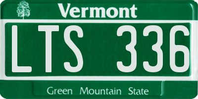 VT license plate LTS336