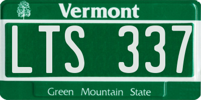 VT license plate LTS337