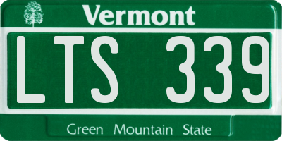 VT license plate LTS339