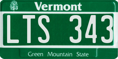 VT license plate LTS343