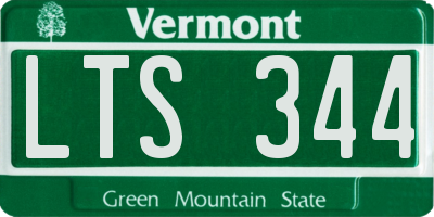 VT license plate LTS344