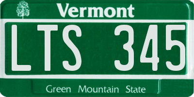 VT license plate LTS345