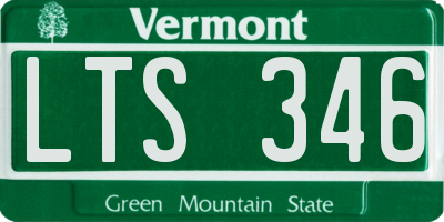 VT license plate LTS346