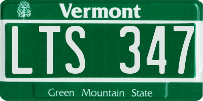 VT license plate LTS347