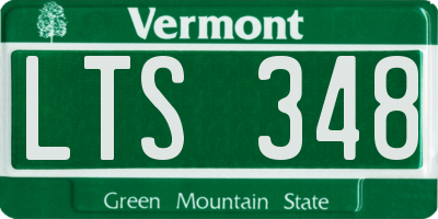 VT license plate LTS348