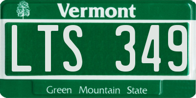 VT license plate LTS349
