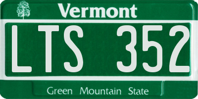 VT license plate LTS352