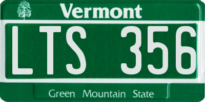 VT license plate LTS356