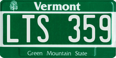 VT license plate LTS359