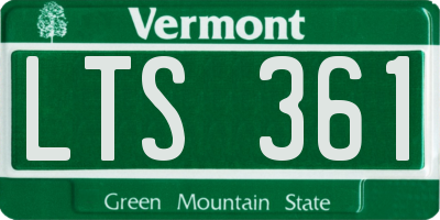 VT license plate LTS361