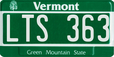 VT license plate LTS363