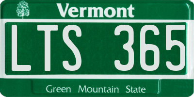 VT license plate LTS365