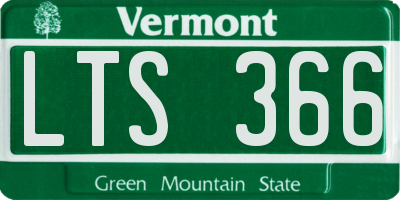 VT license plate LTS366