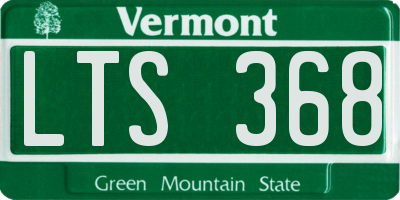 VT license plate LTS368
