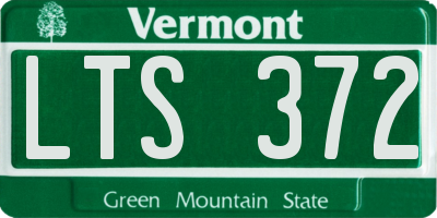 VT license plate LTS372