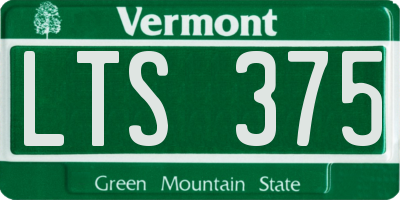 VT license plate LTS375